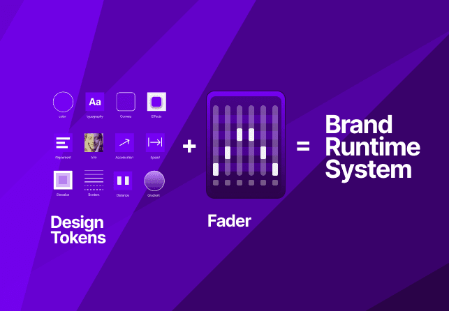 Design Tokens plus Fader ergeben das Brand Runtime System